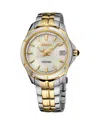 Seiko Watch Coutura Watch, 34mm In White/two Tone