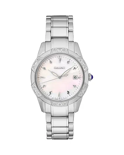 Seiko Watch Diamonds Watch, 33mm In White/silver