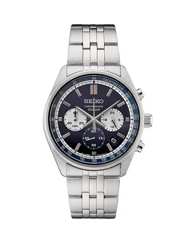 Seiko Watch Essentials Chronograph, 42mm In Blue/silver