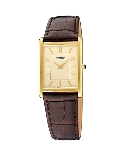 Seiko Watch Essentials Quartz Watch, 27.2mm X 39mm In Brown