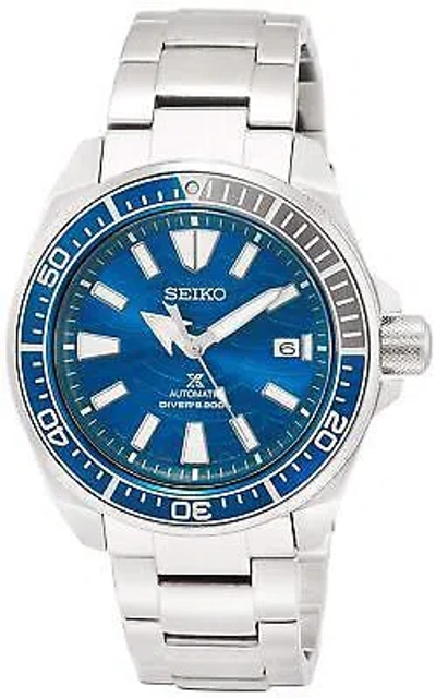 Pre-owned Seiko Watch Mechanical Save The Ocean Special Edition Samurai Sbdy029 Men's In Dial Color - Blue