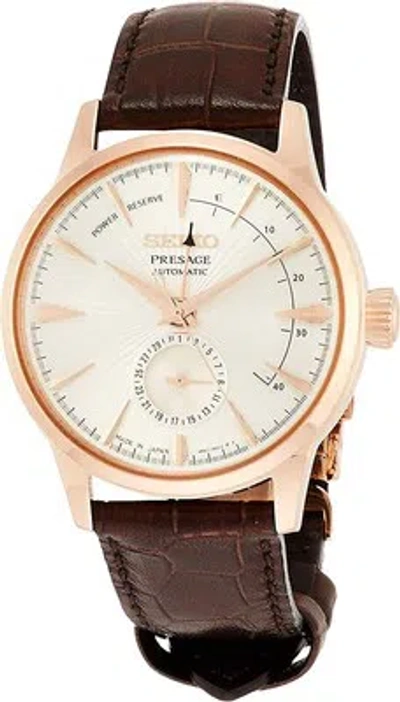 Pre-owned Seiko [ Watch] Presage Warm Gray Dial Box Type Hardlex See-through Back Brown Cal