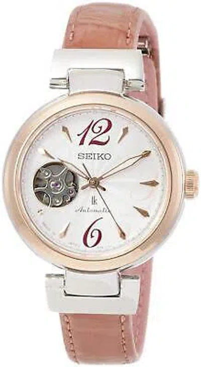 Pre-owned Seiko Watch Rukia Mechanical Round Openheart White Dial Ssvm048 Rady Pink In Dial Color - White