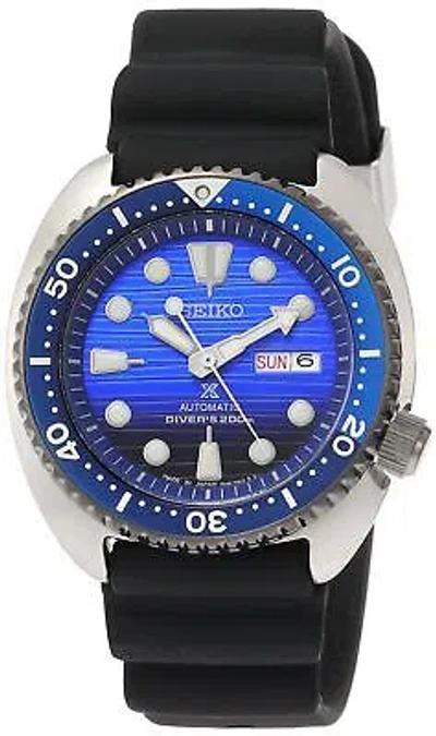 Pre-owned Seiko Watch Save The Oceanmodel Blue Dial Sbdy021 Men's Black In Dial Color - Blue