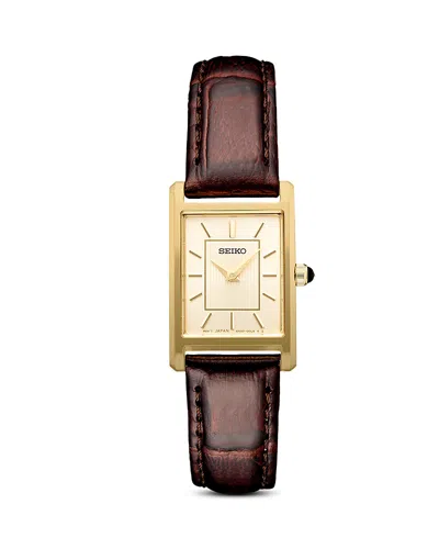 Seiko Watch Seiko Essentials Watch, 18.9mm In Champagne/brown