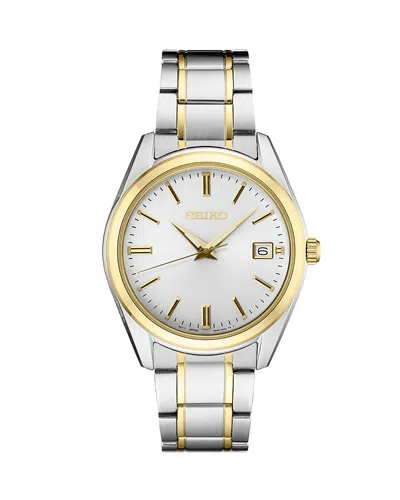 Seiko Watch Seiko Essentials Watch, 40.2mm In White/two Tone