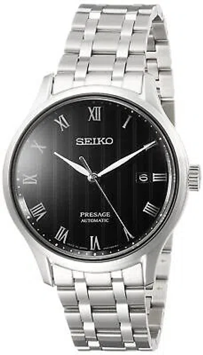 Pre-owned Seiko Watch Wristwatch Presage Embossed White Dial Sary099 Men's Silver In Dial Color - Black