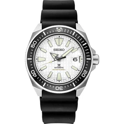 Seiko Watches Prospex Diver Automatic Silicone Strap Watch, 44mm In Black