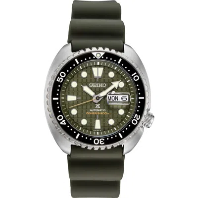 Seiko Watches Prospex Diver Automatic Silicone Strap Watch, 45mm In Green