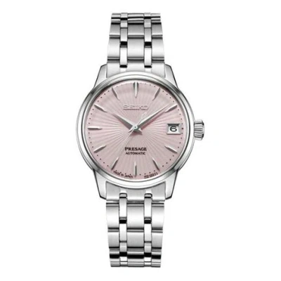 Seiko Waterproof Presage Series 50 Creamy Mechanical Pink In Metallic