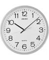 Seiko White Wall Clock In Silver  White