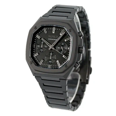 Pre-owned Seiko Wired Reflection Agat447 Stainless Steel Men's Black Watch In Box