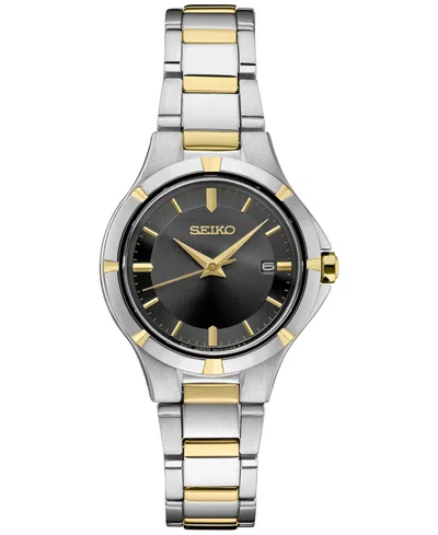 Seiko Women's Essential Two Tone Stainless Steel Bracelet Watch 27mm In Black