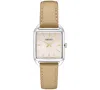 Seiko Women's Essentials Light Brown Leather Strap Watch 26mm X 35mm In Pink