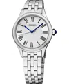 Seiko Women's Essentials Silver Stainless Steel Bracelet Watch, 29.6mm In Silver