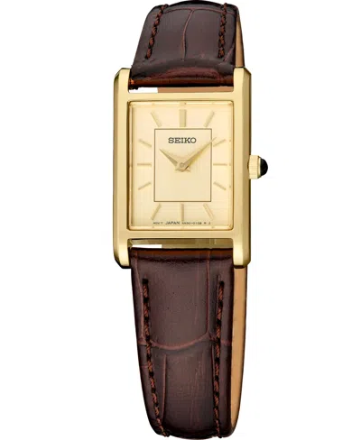 Seiko Women's Gold Stainless Steel Dial Bracelet Watch, 19.6mm In White