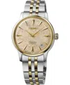 Seiko Women's Presage Cocktail Time Mid-size Two-tone Automatic Bracelet Watch, 34mm In Metallic