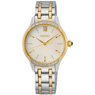 Seiko Women's Stainless Steel Cream Dial Cream Dial Watch In White