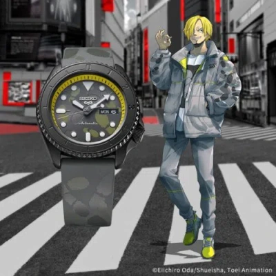 Pre-owned Seiko X One Piece 5 Sports Srph69k1 Limited Edition - Sanji Watch