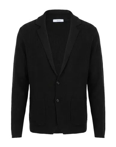 Seinse Man Cardigan Black Size M Viscose, Nylon