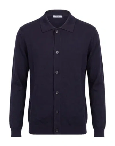 Seinse Man Cardigan Navy Size S Cotton, Polyester In Black