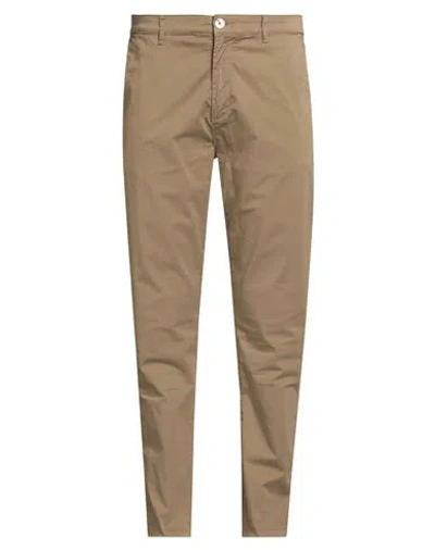 Seinse Man Pants Khaki Size 40 Cotton, Elastane In Sand