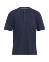 Seinse Man Polo Shirt Navy Size Xl Cotton, Linen In Blue