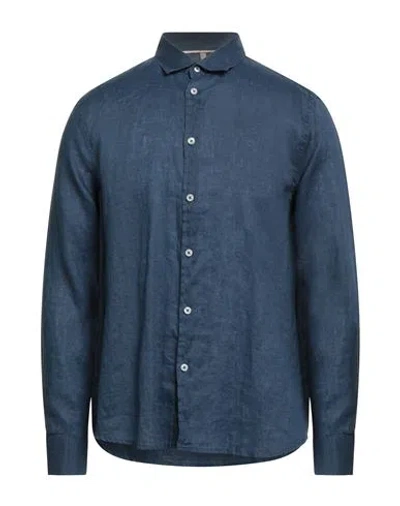 Seinse Man Shirt Blue Size L Linen