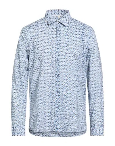 Seinse Man Shirt Blue Size Xl Cotton