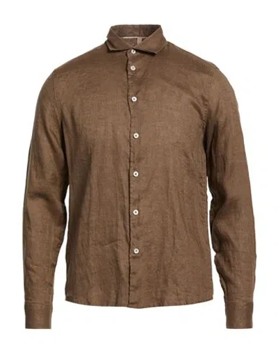 Seinse Man Shirt Khaki Size S Linen In Sand