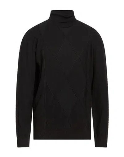 Seinse Man Turtleneck Black Size Xxl Viscose, Nylon
