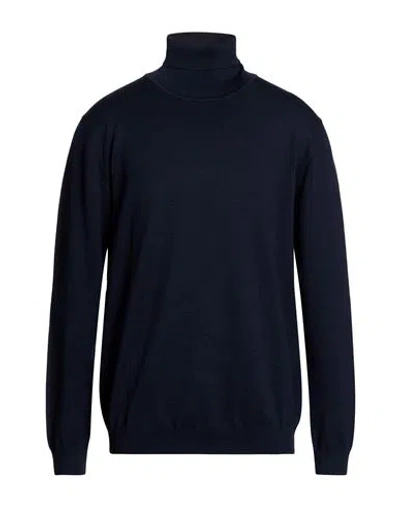 Seinse Man Turtleneck Midnight Blue Size Xxl Viscose, Nylon