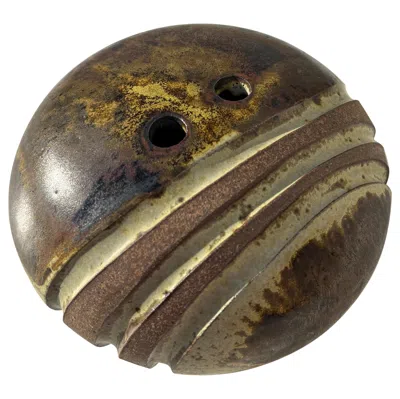 Pre-owned Sejer Denmark Danish Midcentury Earthcolored Stoneware Vase Or Candle Holder, 1970s In Brown