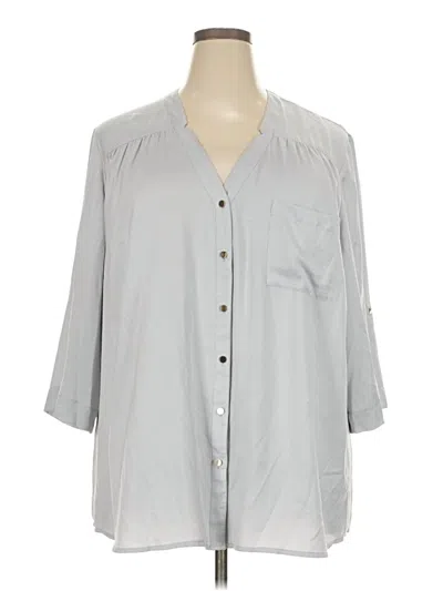 Pre-owned Sejour 3/4 Sleeve Blouse In Gray