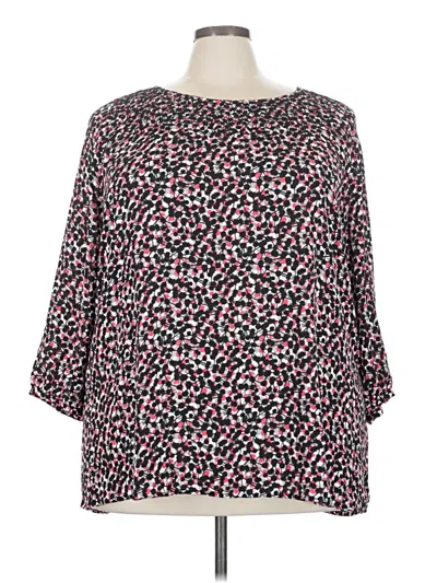 Pre-owned Sejour 3/4 Sleeve Blouse In Pink