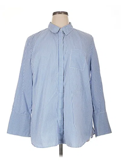 Pre-owned Sejour 3/4 Sleeve Button Down Shirt In Blue