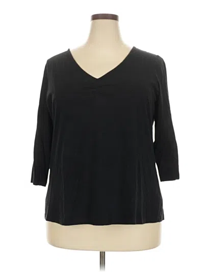 Pre-owned Sejour 3/4 Sleeve Top Black V Neck Tops