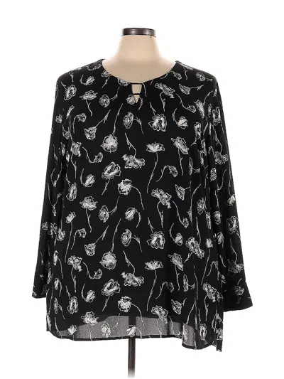 Pre-owned Sejour Long Sleeve Blouse In Black
