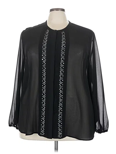 Pre-owned Sejour Long Sleeve Blouse In Black