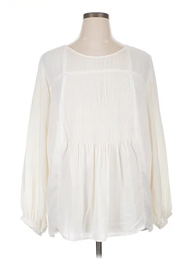 Pre-owned Sejour Long Sleeve Blouse In White