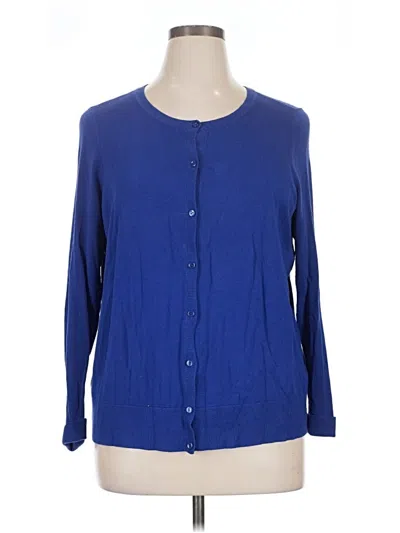 Pre-owned Sejour Long Sleeve Top Blue Crew Neck Tops