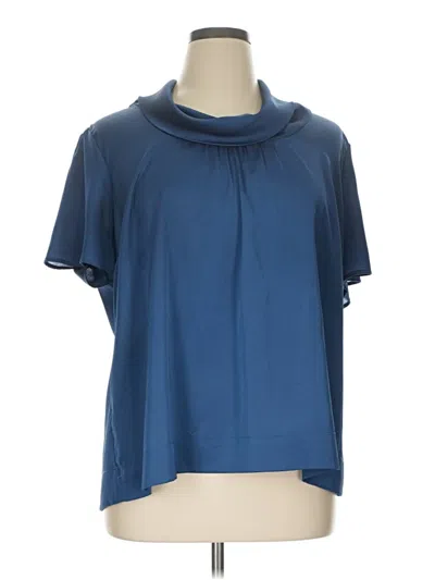Pre-owned Sejour Short Sleeve Blouse In Blue