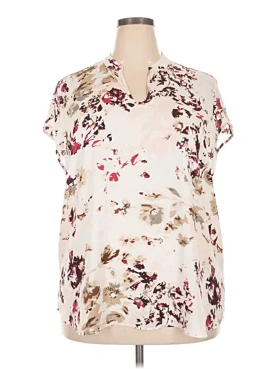 Pre-owned Sejour Short Sleeve Blouse In Ivory
