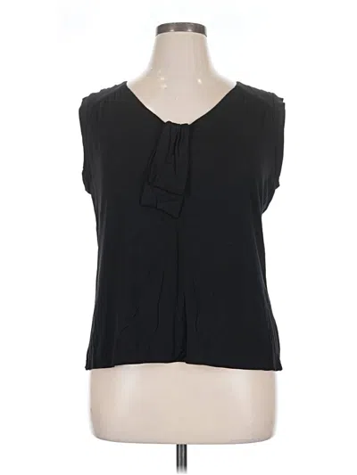 Pre-owned Sejour Sleeveless Blouse In Black