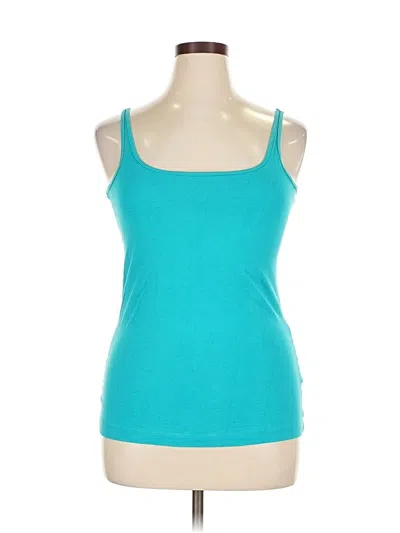 Pre-owned Sejour Tank Top Teal Strapless Neckline Tops In Blue