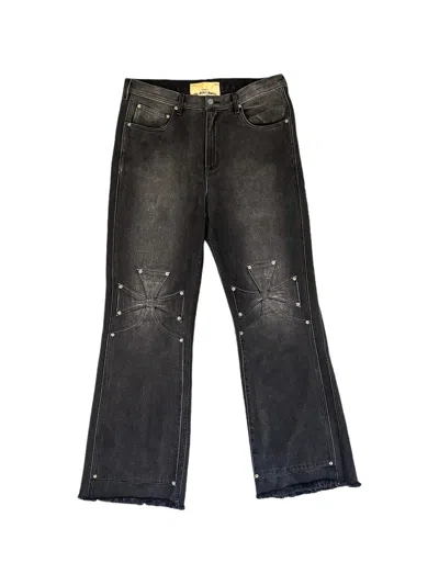 Sekrit Chopper Panelled Jeans In Black