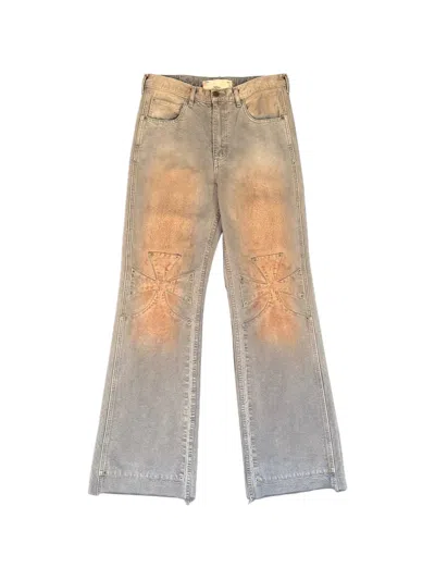 Sekrit Chopper Panelled Jeans In Gray