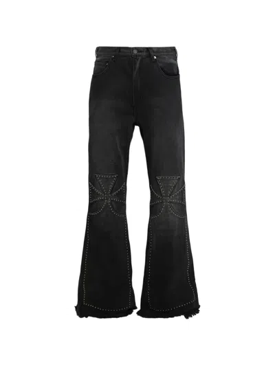 Sekrit Chopper Studded Carpenter Jeans In Black