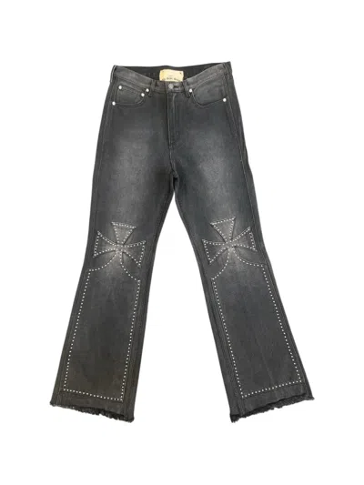Sekrit Chopper Studded Jeans In Gray