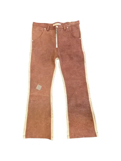 Sekrit Patchwork Flared Jeans In Brown